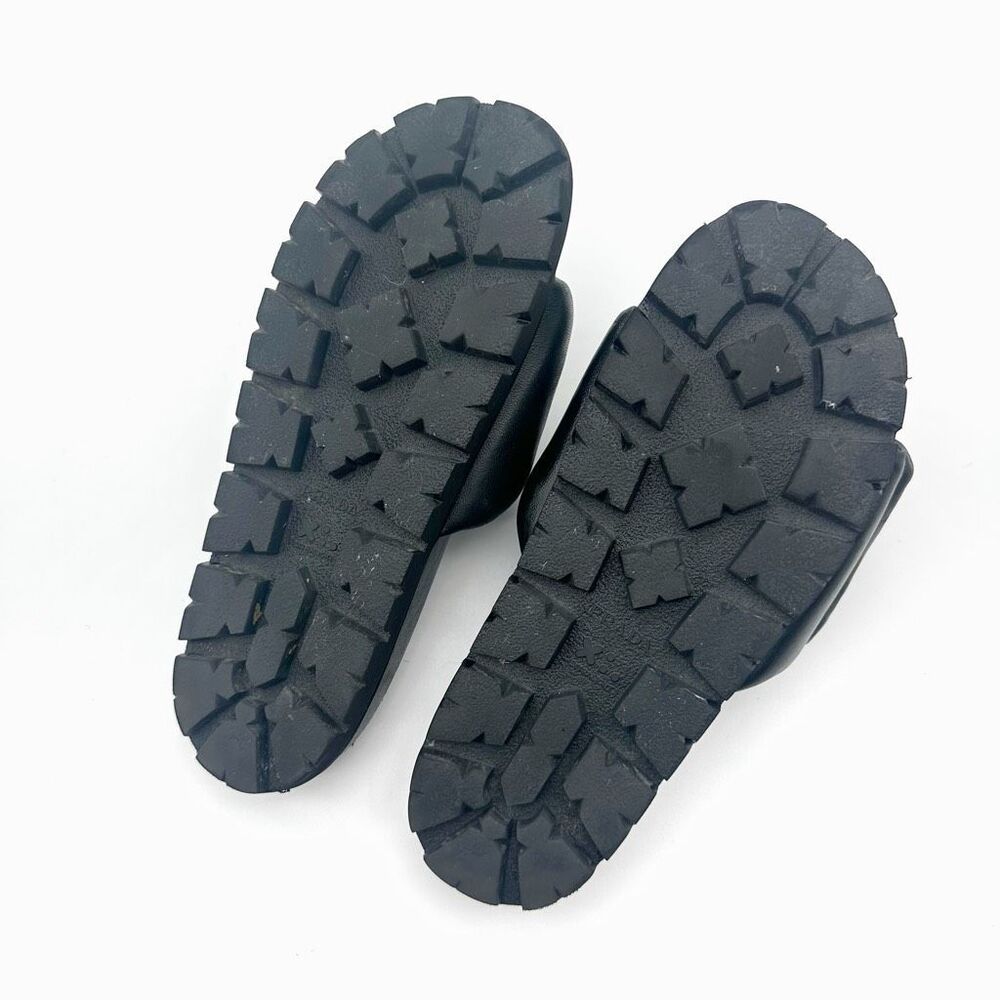 PRADA Soft Slider Sandals Padded Nappa Leather Size 39 Enamel Triangle Logo - Picture 10 of 13